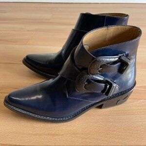 TOGA Pulla Blue Two-Buckle Western Boots